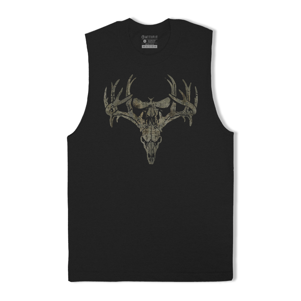 Deer Head Hidden Skull Tank Top