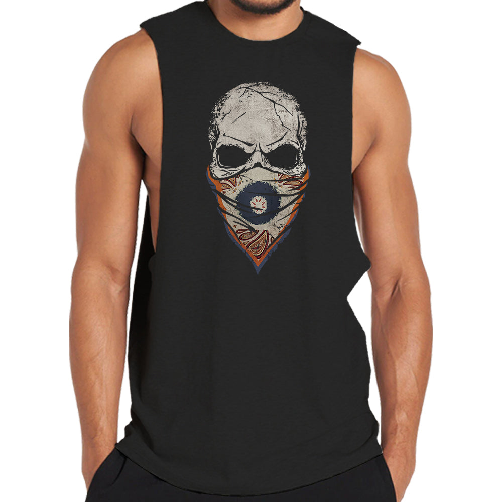 Paisley Skull Face Mask Tank Top