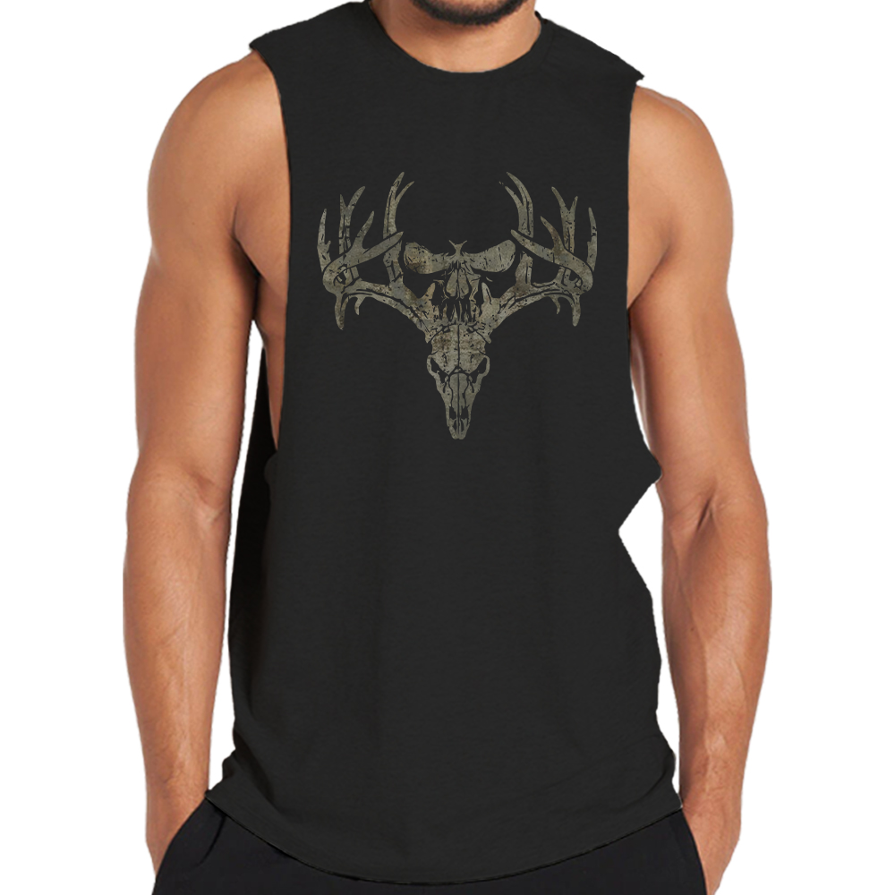 Deer Head Hidden Skull Tank Top