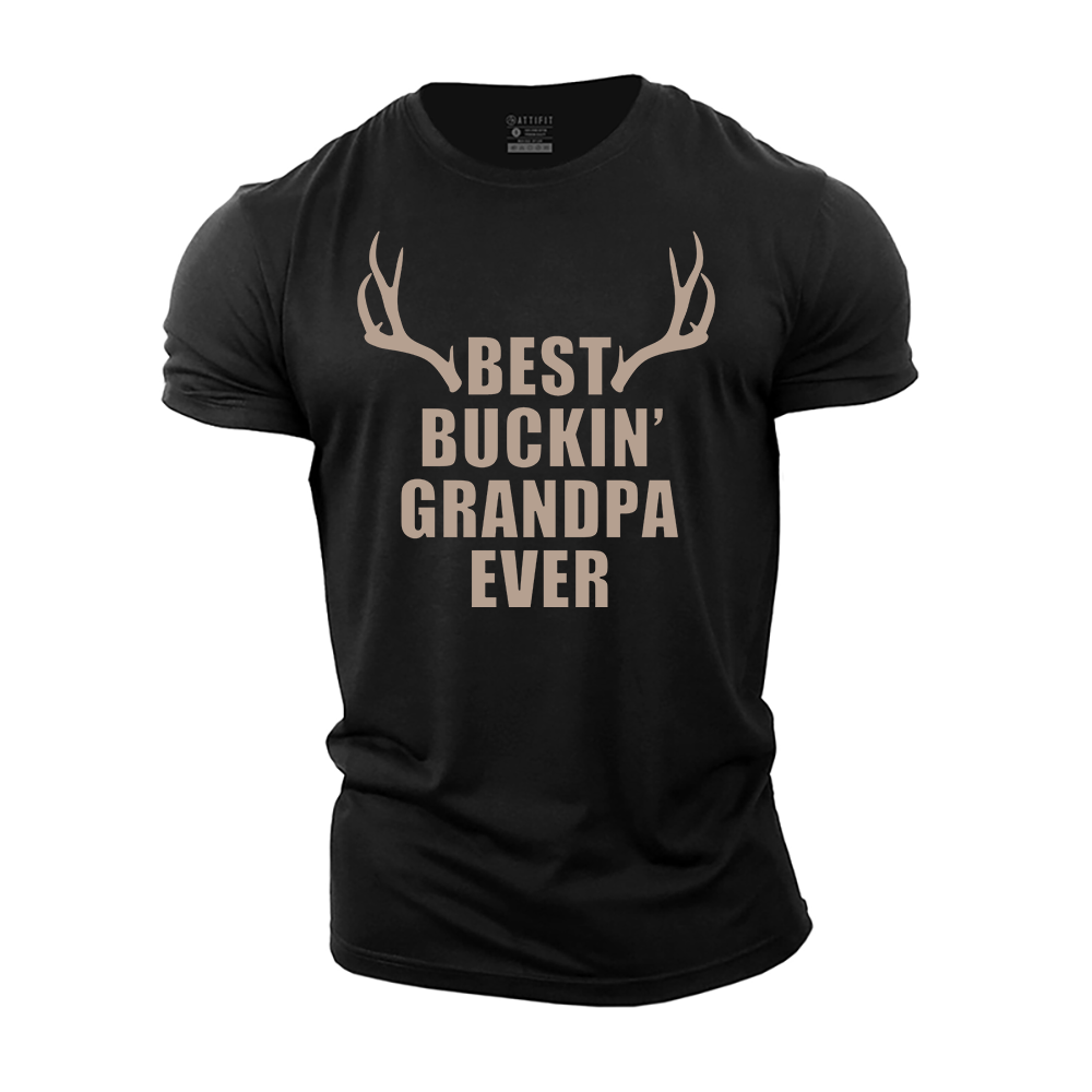 Best Buckin' Grandpa Ever Cotton T-Shirt