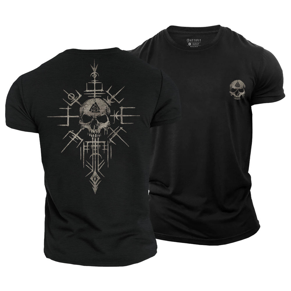 Valknut Skull Cotton T-Shirt