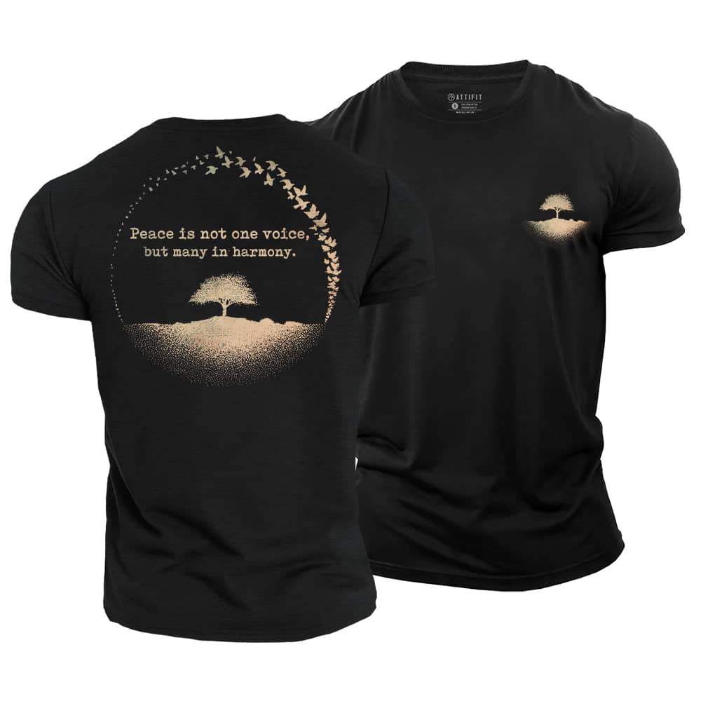 Harmony And Peace Cotton T-Shirt