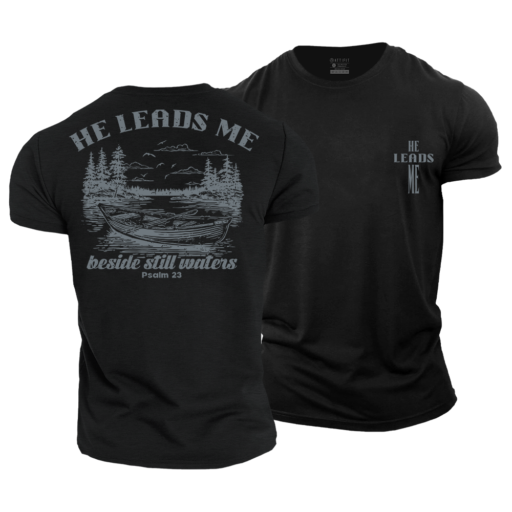 He Leads Me Cotton T-Shirt
