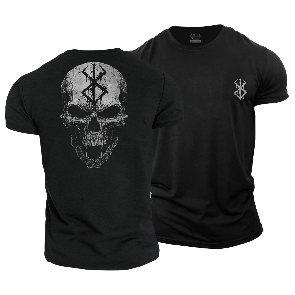 Viking Rune Skull Cotton T-Shirt