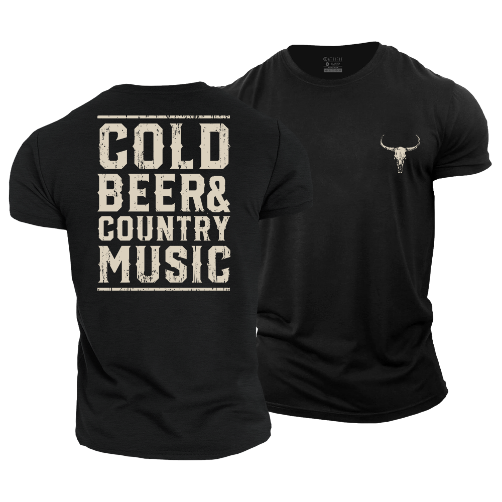 Cold Beer and Country Music Cotton T-Shirt