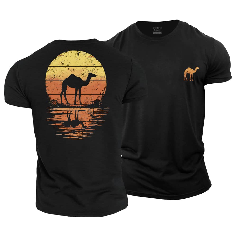 Sun And Camel Cotton T-Shirt