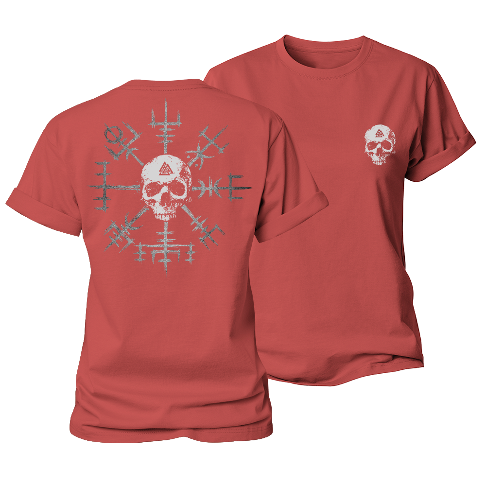 Viking Compass Skull Women's Cotton T-Shirt