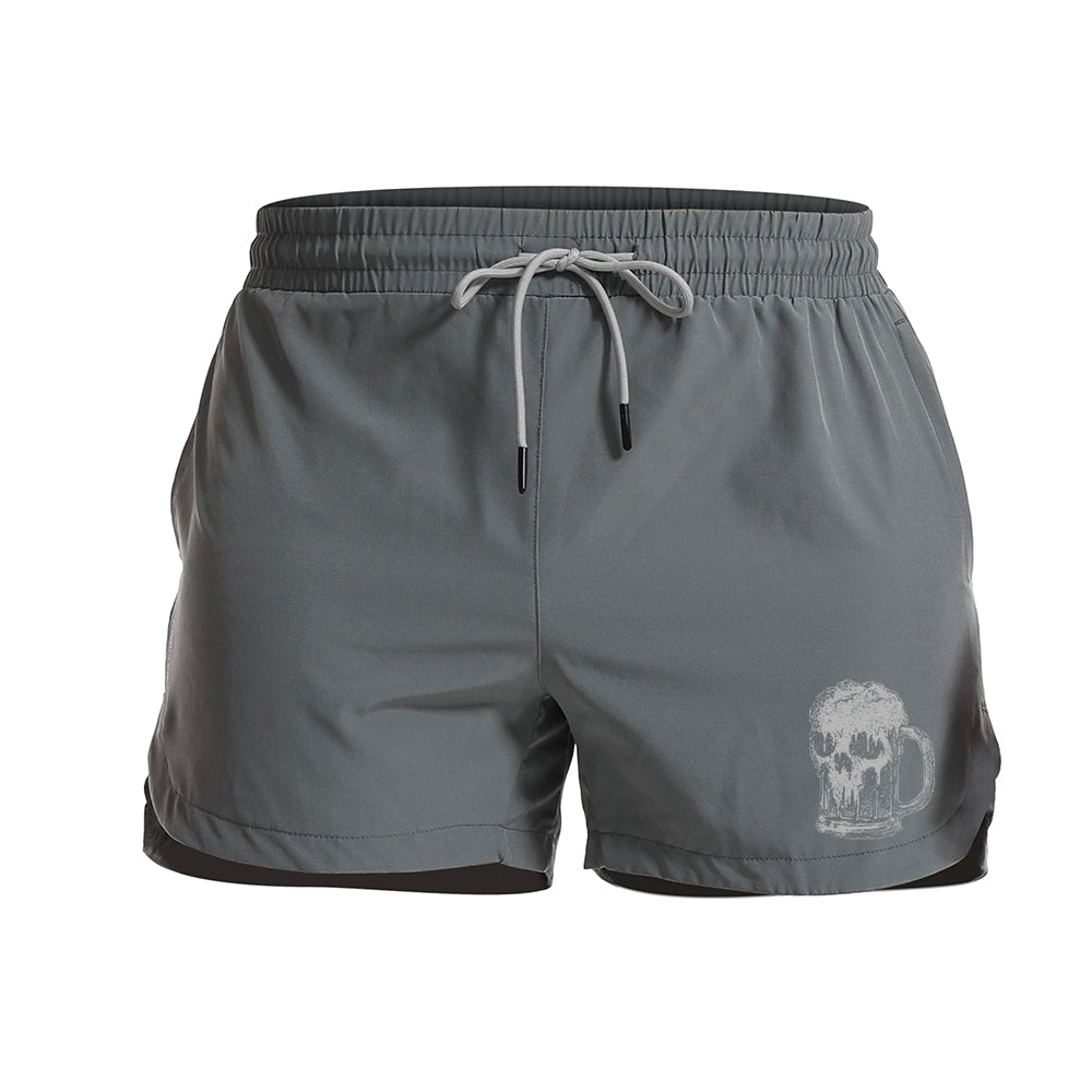Skull & Suds Athletic Quick-Dry Shorts