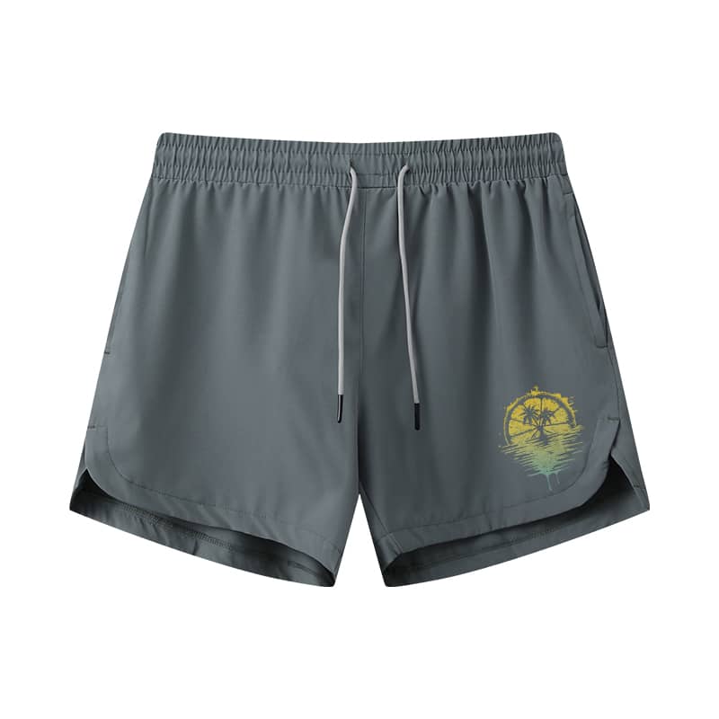 Lemon Reflection Athletic Quick-Dry Shorts