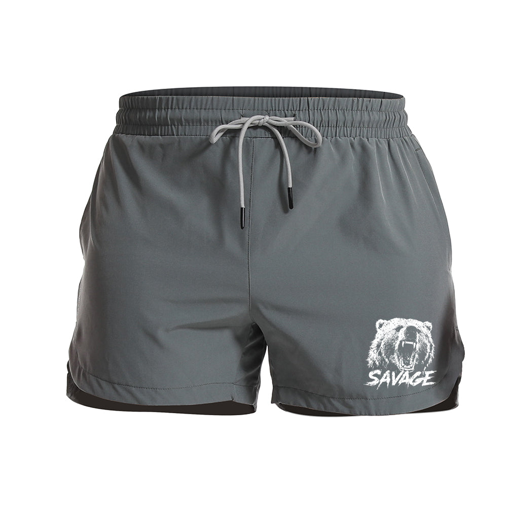 Savage Beast Bear Athletic Quick-Dry Shorts