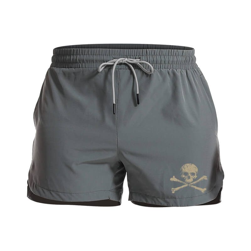 Skull Bones Athletic Quick-Dry Shorts