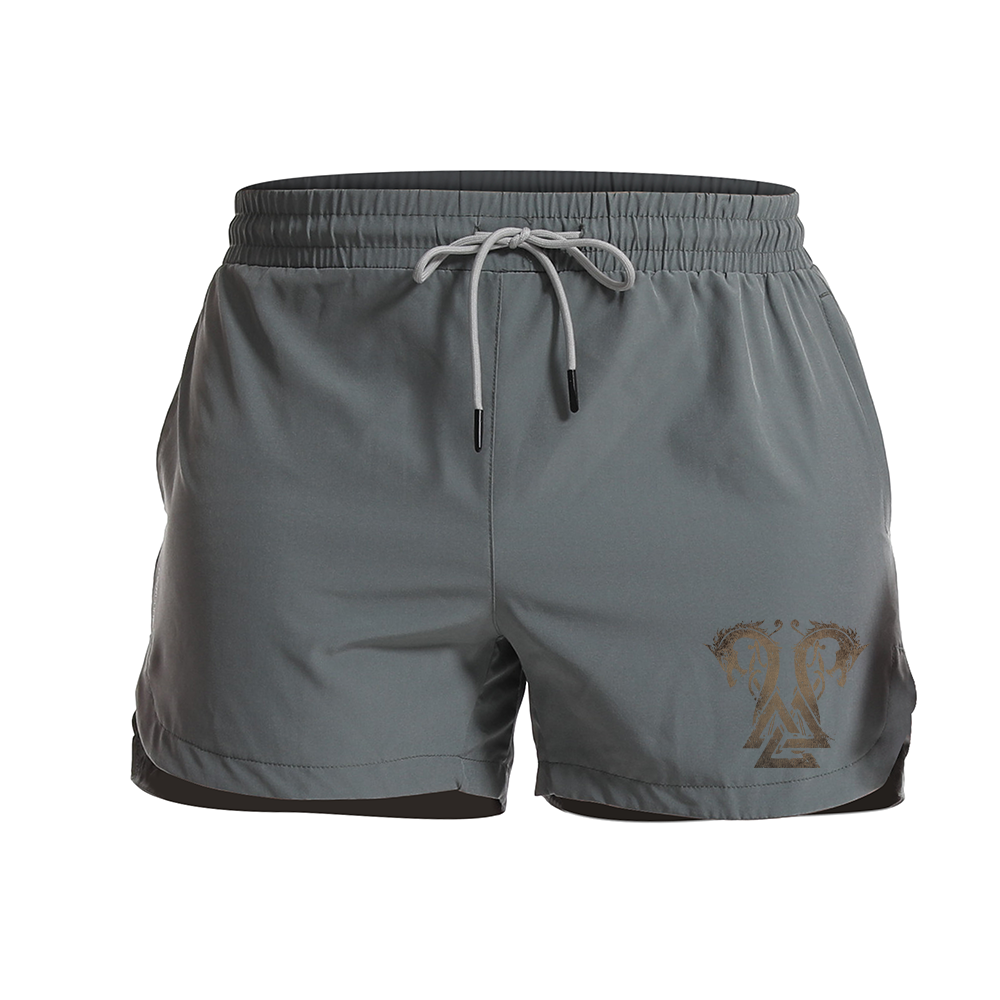 Twin Viking Dragons Athletic Quick-Dry Shorts