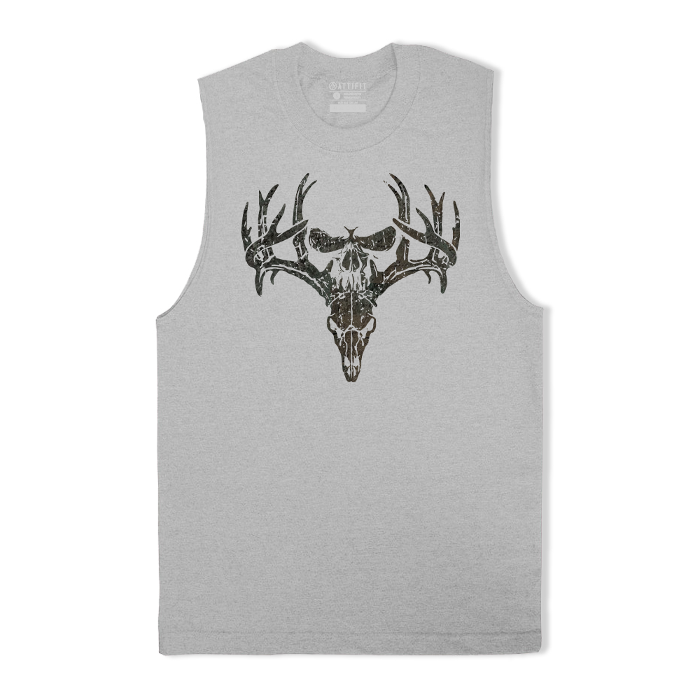 Deer Head Hidden Skull Tank Top