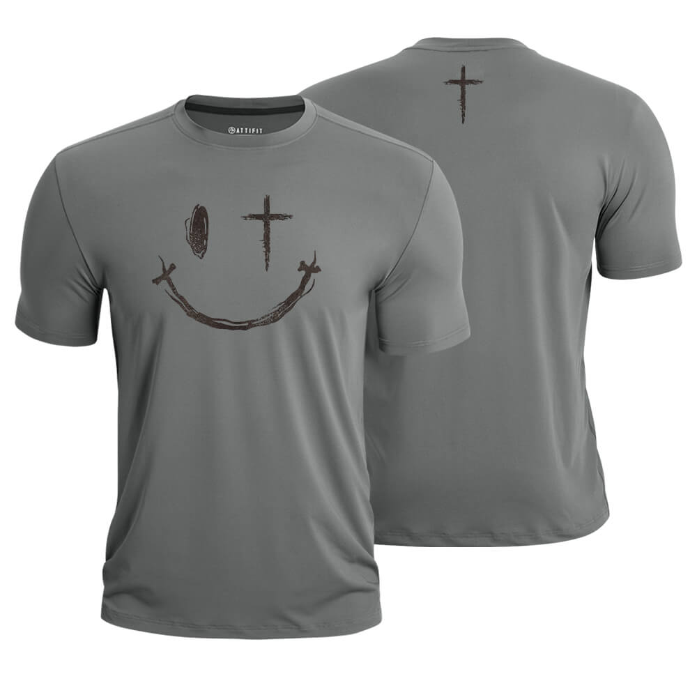 Cross Smiley Face Quick-Dry T-Shirt