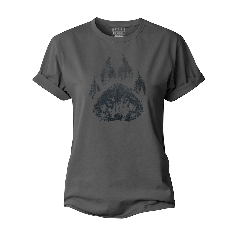 Wolf Paw Forest Women's Cotton T-Shirt