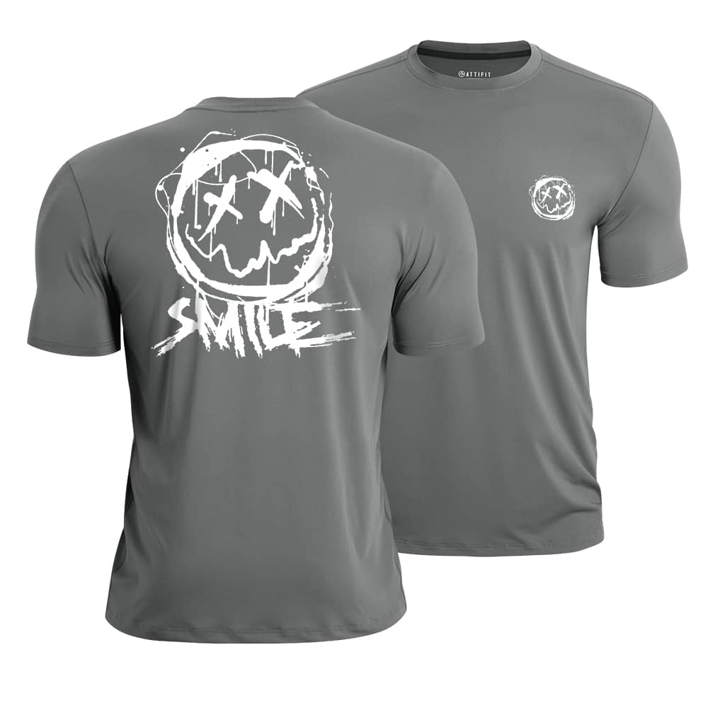 Smiley Graphic Athletic Quick-Dry T-Shirt