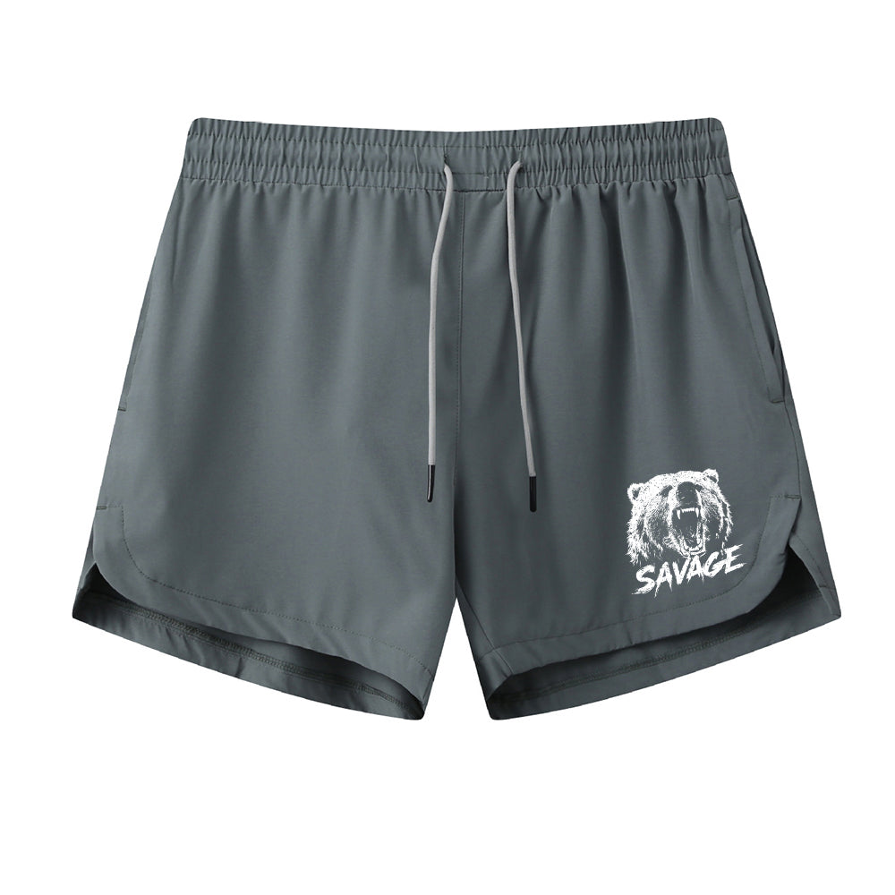 Savage Beast Bear Athletic Quick-Dry Shorts