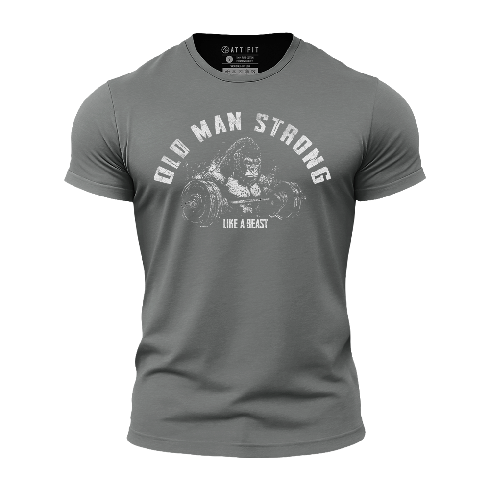 Old Man Strong like a Beast Athletic Quick-Dry T-Shirt