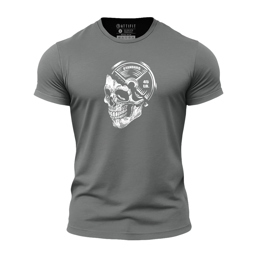 Dumbbell Skull Athletic Quick-Dry T-Shirt