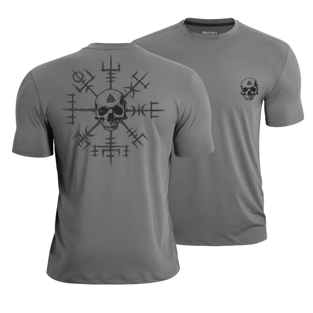 Viking Compass Skull Athletic Quick-Dry T-Shirt