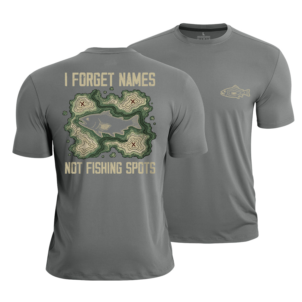 Map of Fishing Memories Quick-Dry T-Shirt