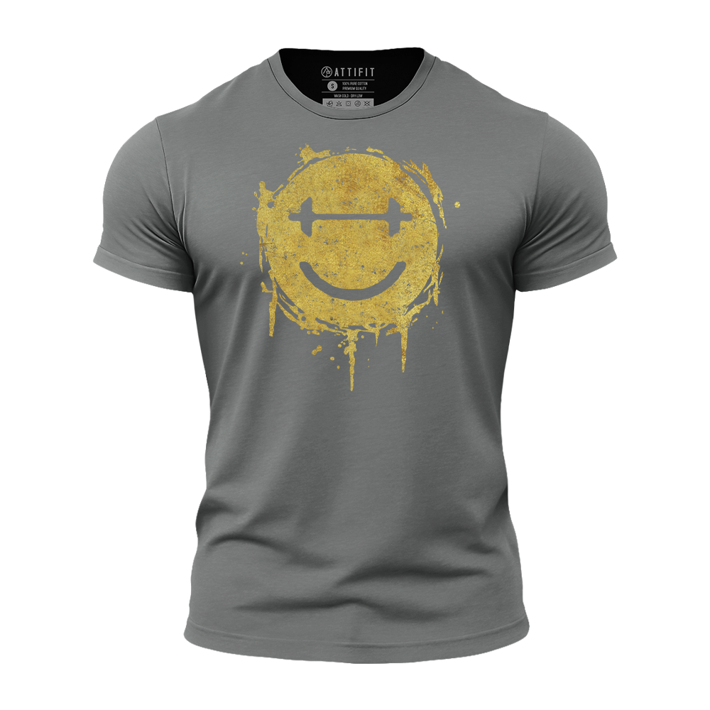 Dumbbell Smiley Athletic Quick-Dry T-Shirt