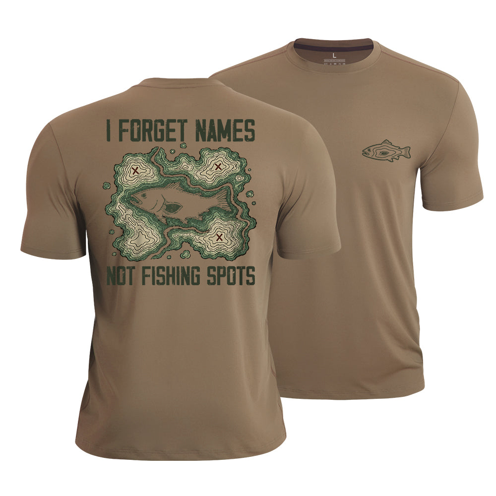 Map of Fishing Memories Quick-Dry T-Shirt