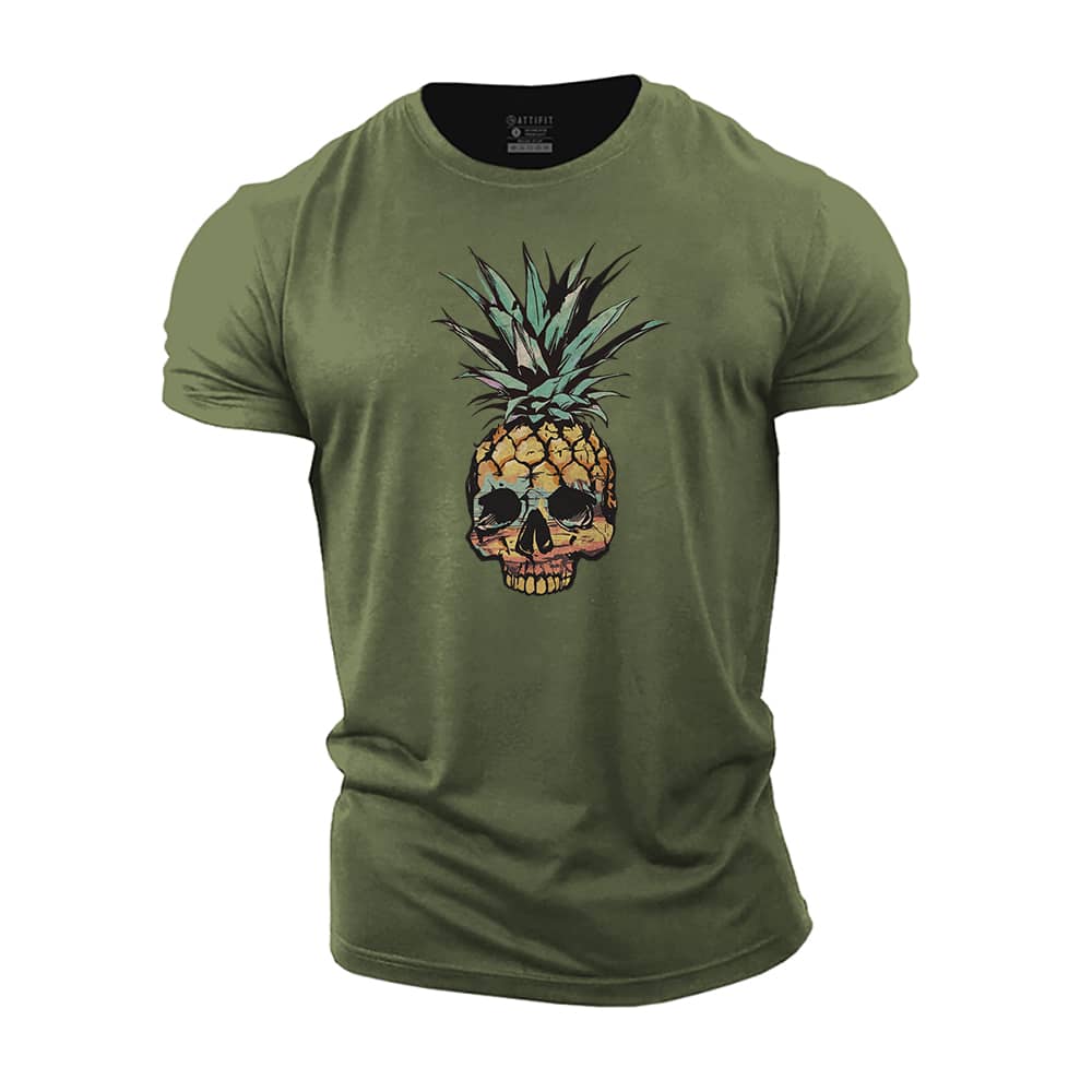 Pineapple Skull Cotton T-Shirt