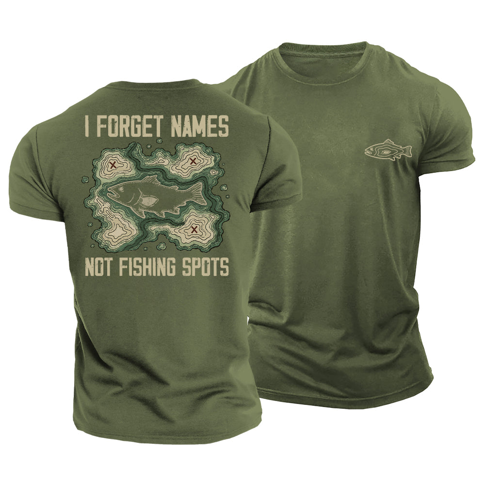 Map of Fishing Memories Cotton T-Shirt