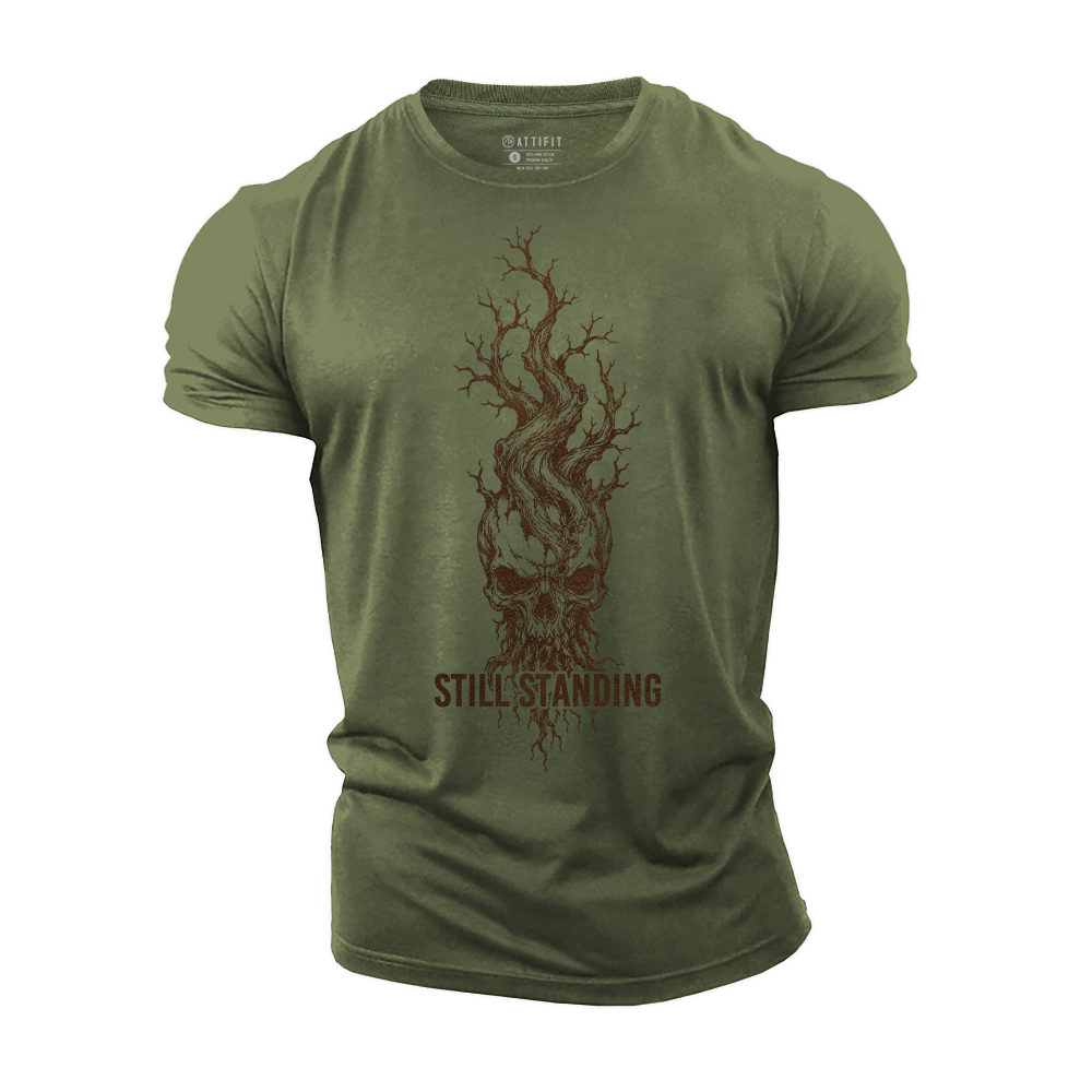 Still Standing Skull Cotton T-Shirt