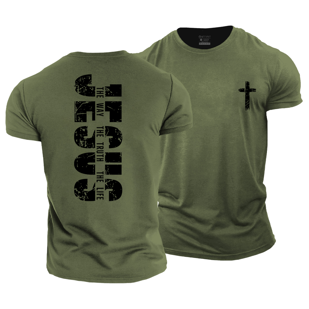 Jesus, The Way The Truth The Life Cotton T-Shirt