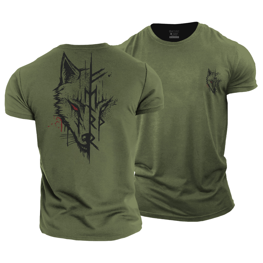 Viking Wolf Cotton T-Shirt