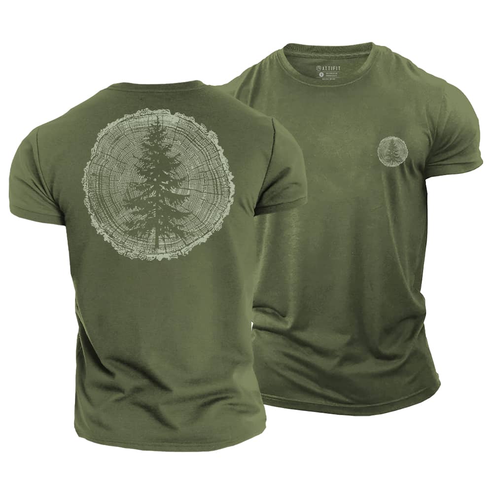 Pine Tree Ring Cotton T-Shirt
