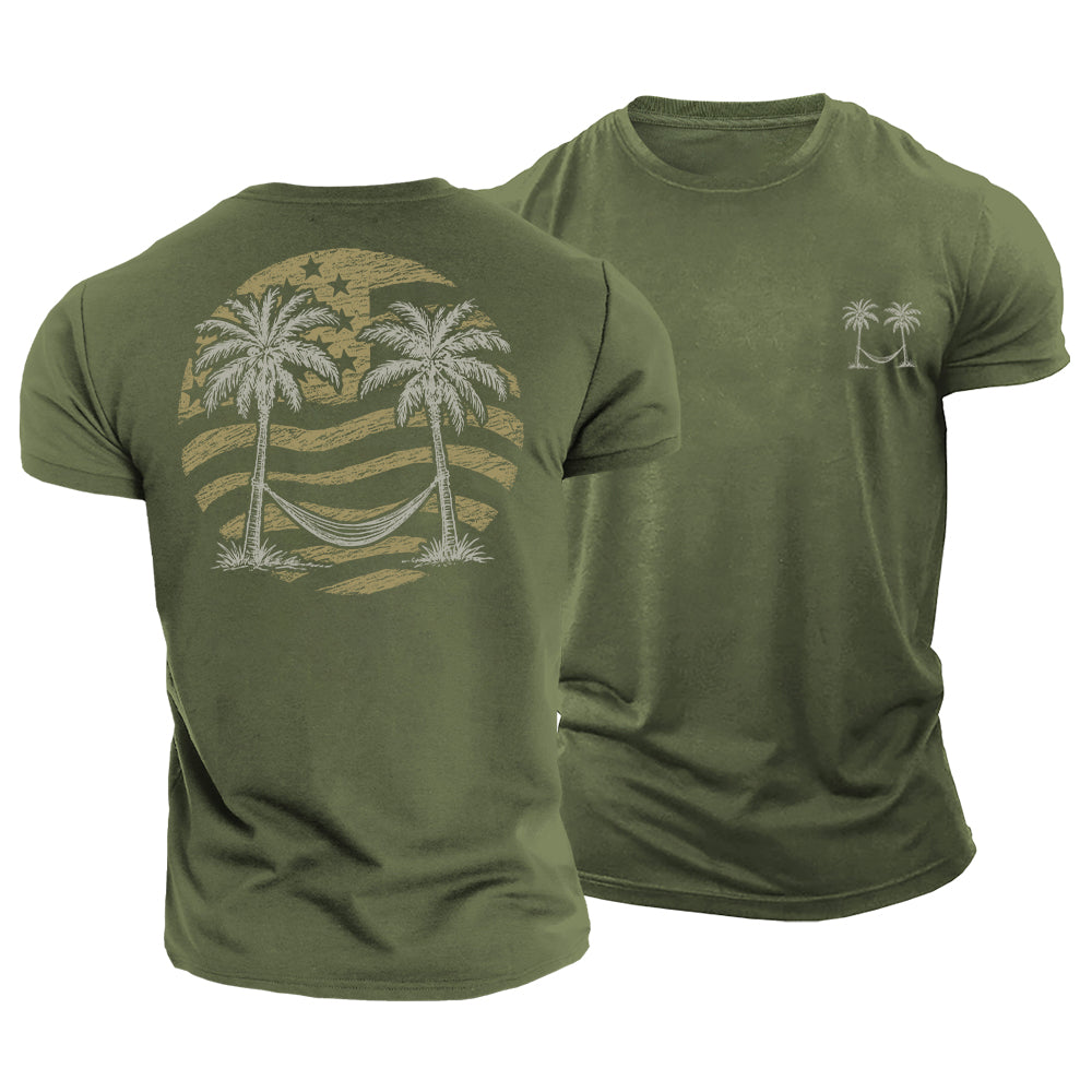 Freedom Under Palms Cotton T-Shirt