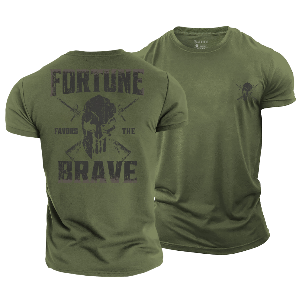 Fortune Favors the Brave Cotton T-Shirt