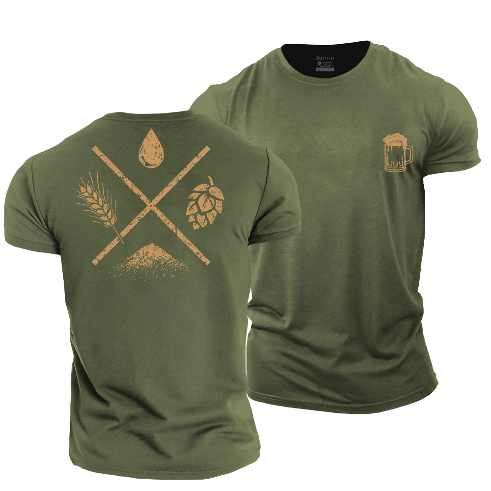 Home Brew Beer Ingredients Essential Cotton T-Shirt