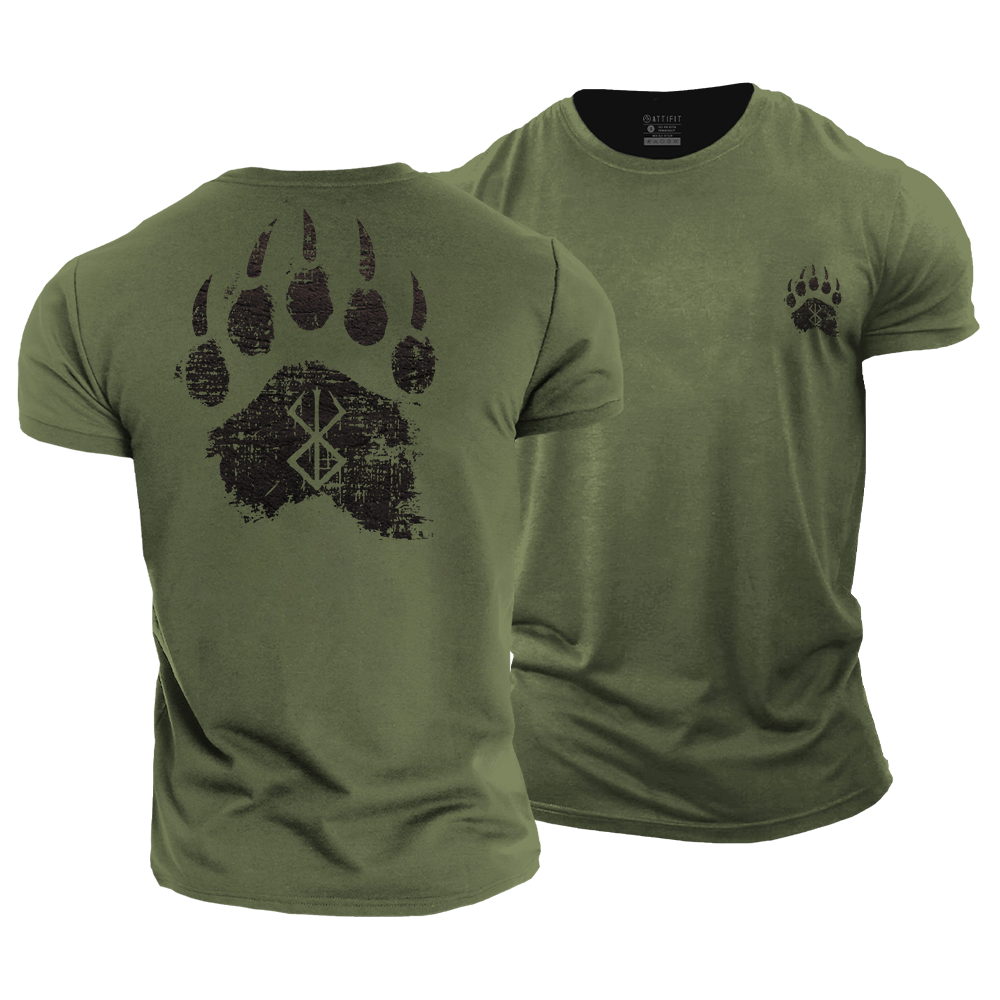 Berserker Rune Bears Paw Cotton T-Shirt