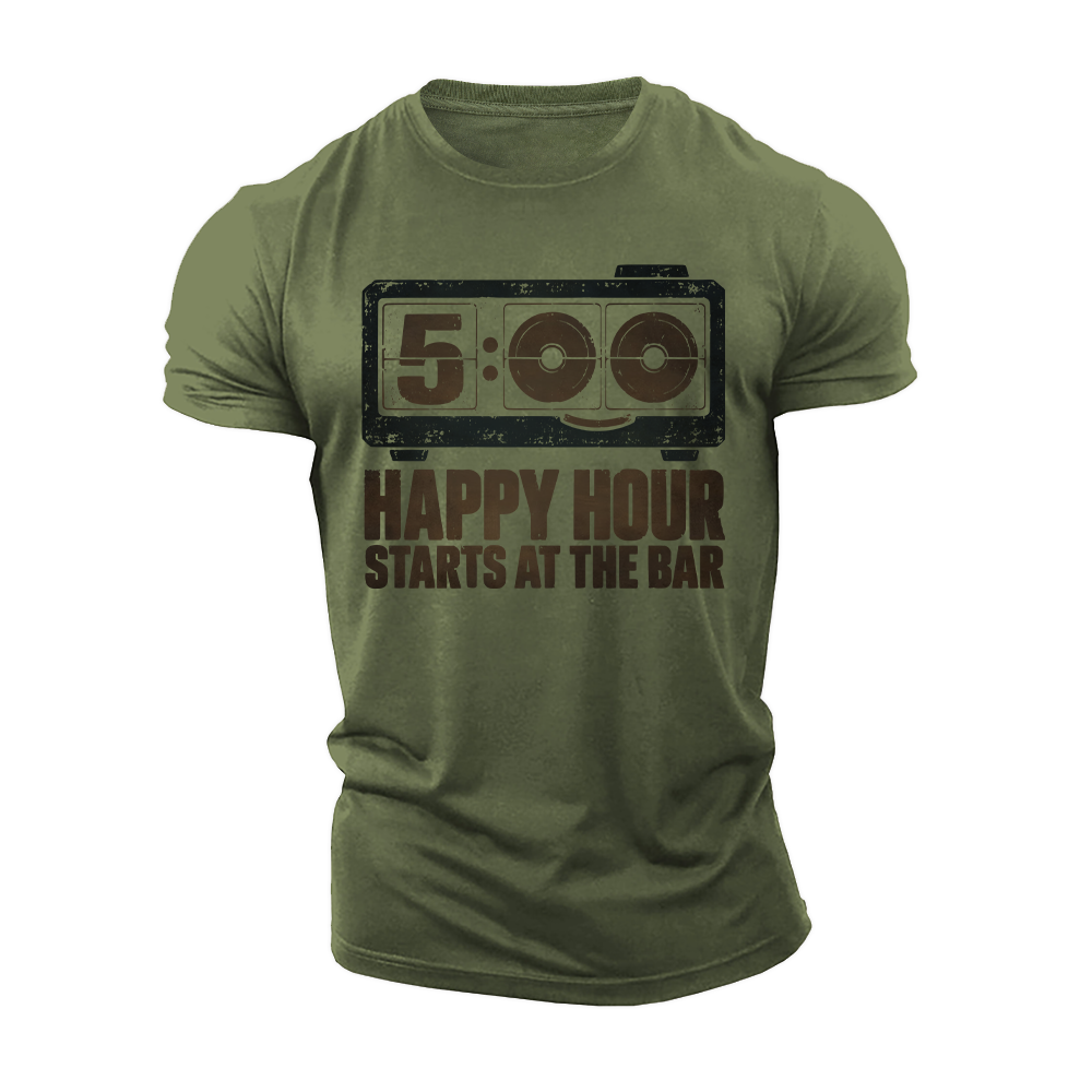 Happy Hour Starts Here Cotton T-Shirt