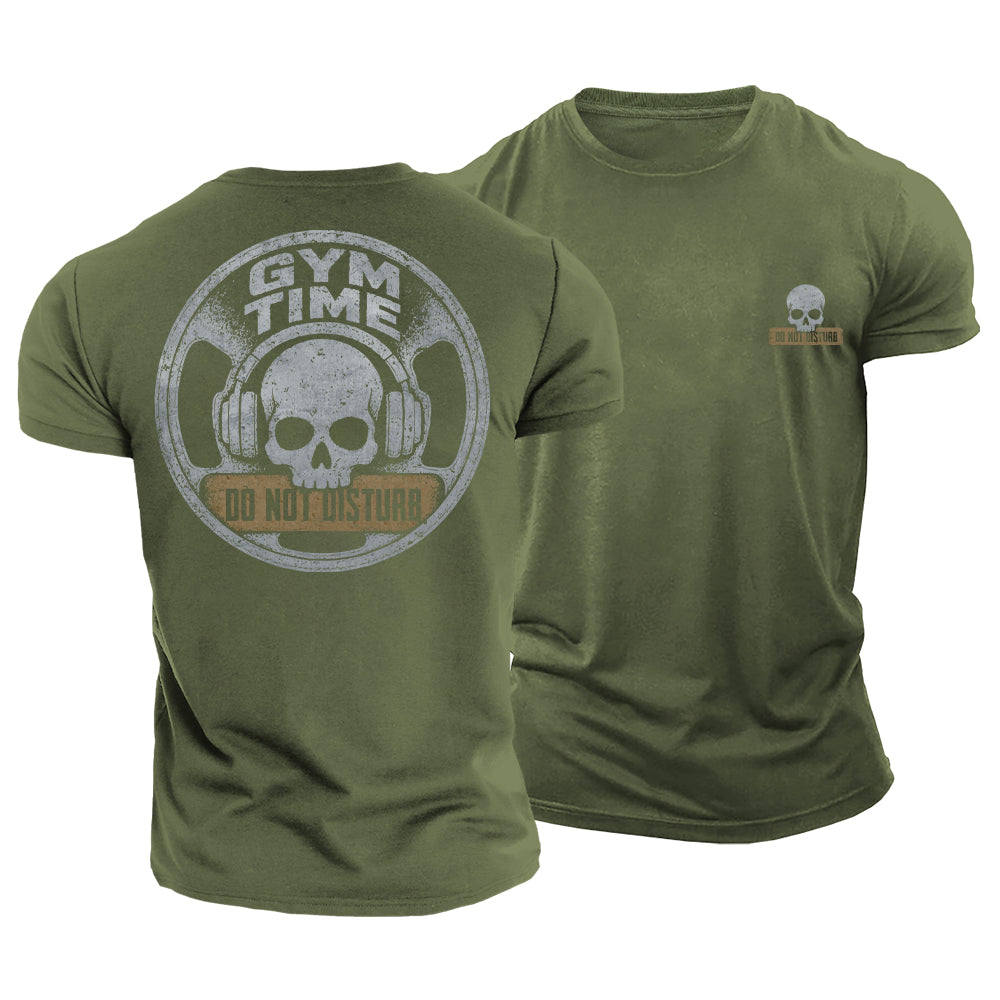 Gym Time Skull Cotton T-Shirt