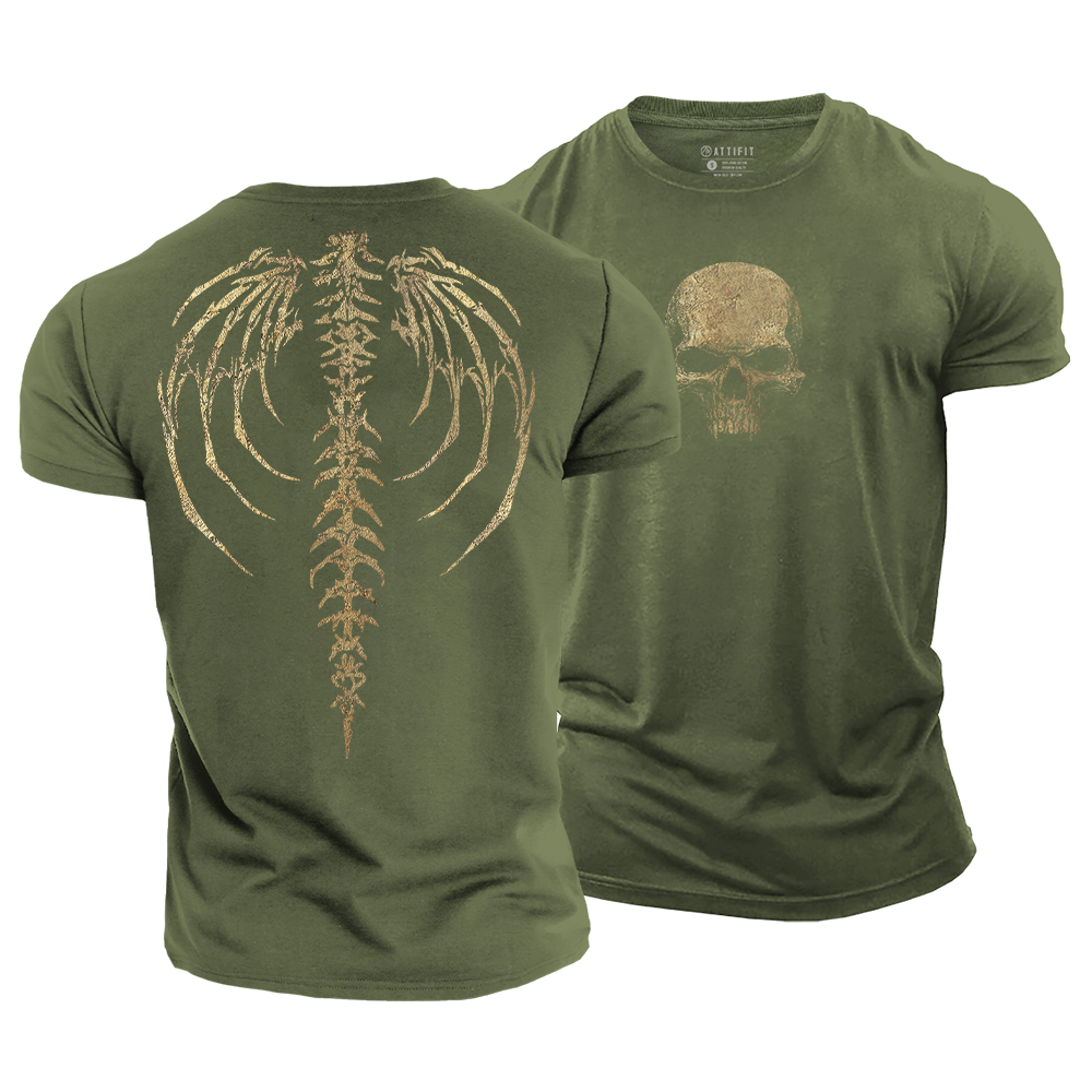 Golden Skeleton Cotton T-Shirt