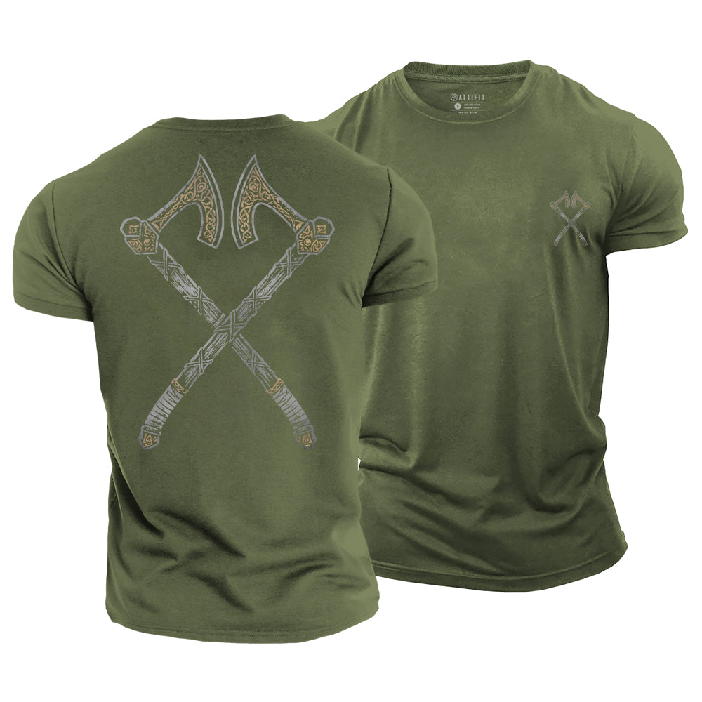 Axes Othala Runes Cotton T-Shirt