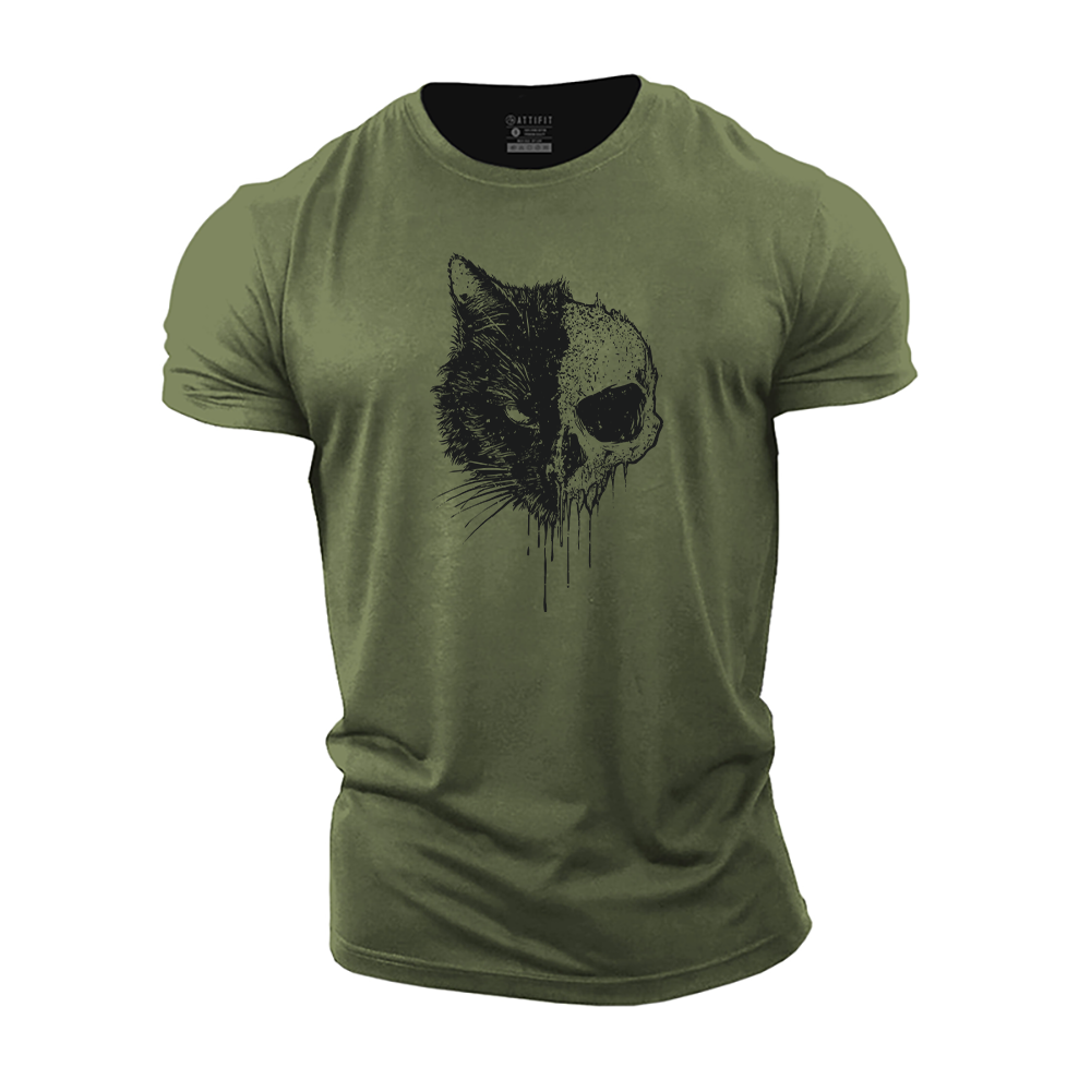 Skull Cat Cotton T-Shirt