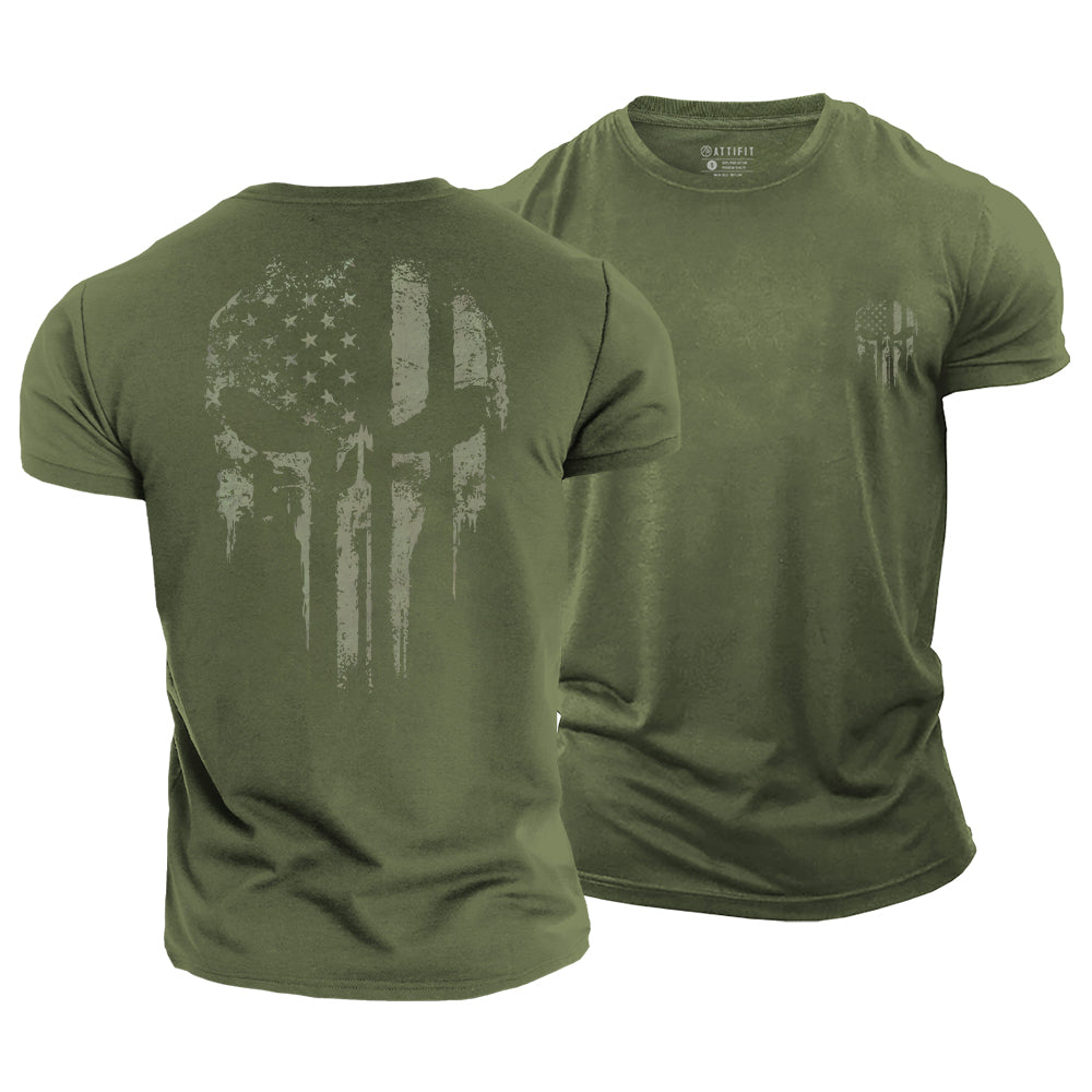 Patriot Skull Rise Cotton T-Shirt