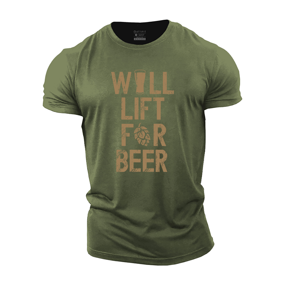 Will Lift for Beer Cotton T-Shirt