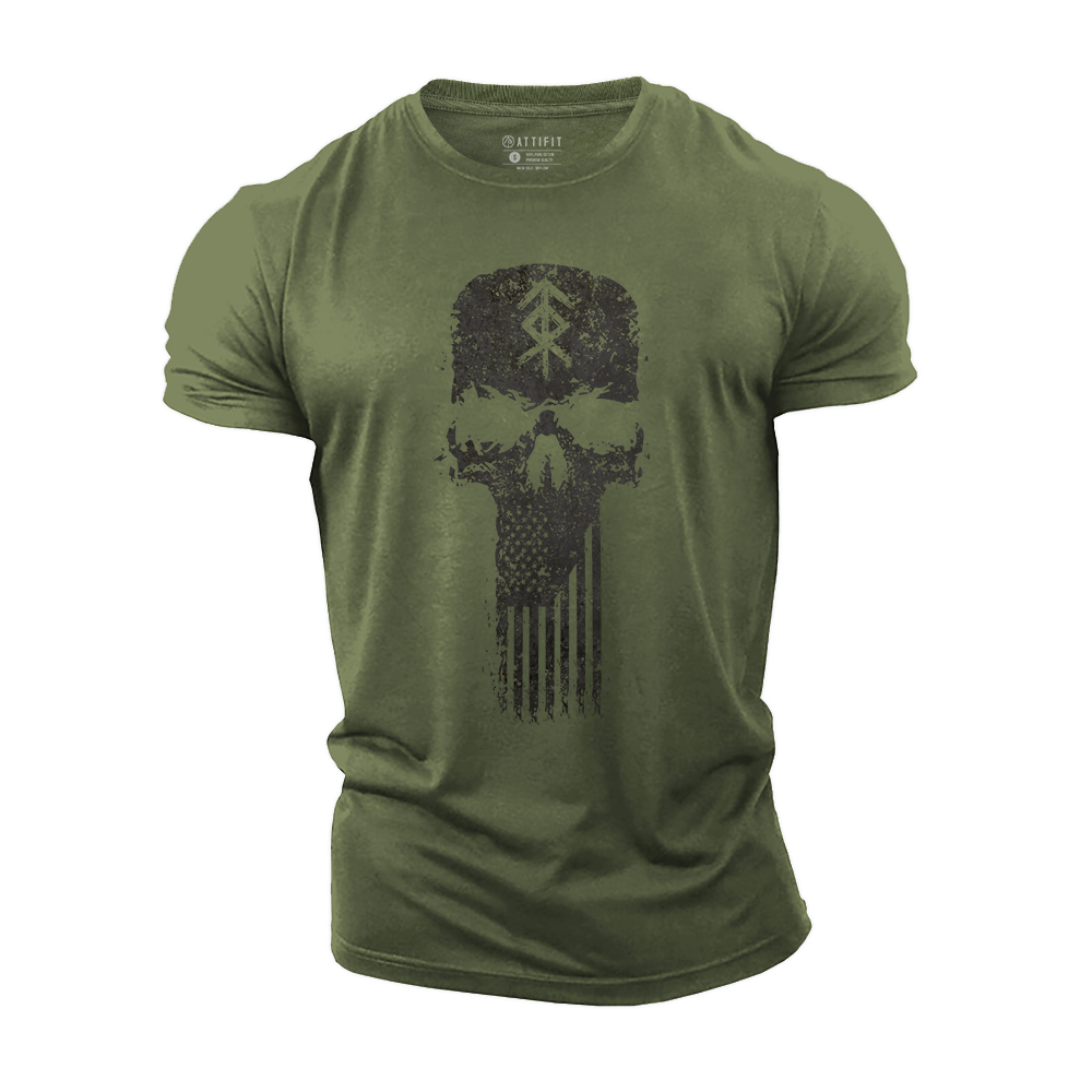 Rune Skull Cotton T-Shirt