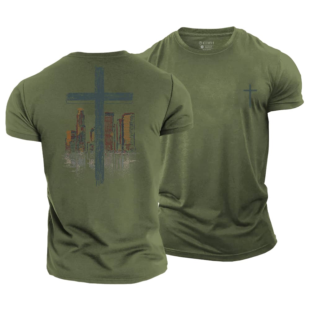 Cross Building Cotton T-Shirt