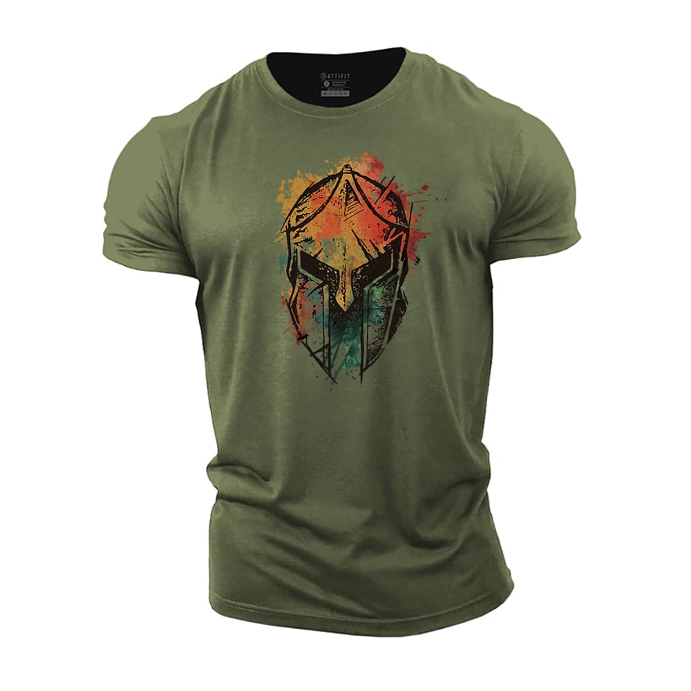 Color Warrior Helmet Cotton T-Shirt