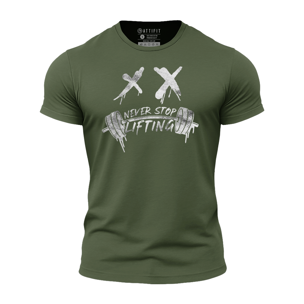 Never Stop Lifting Athletic Quick-Dry T-Shirt