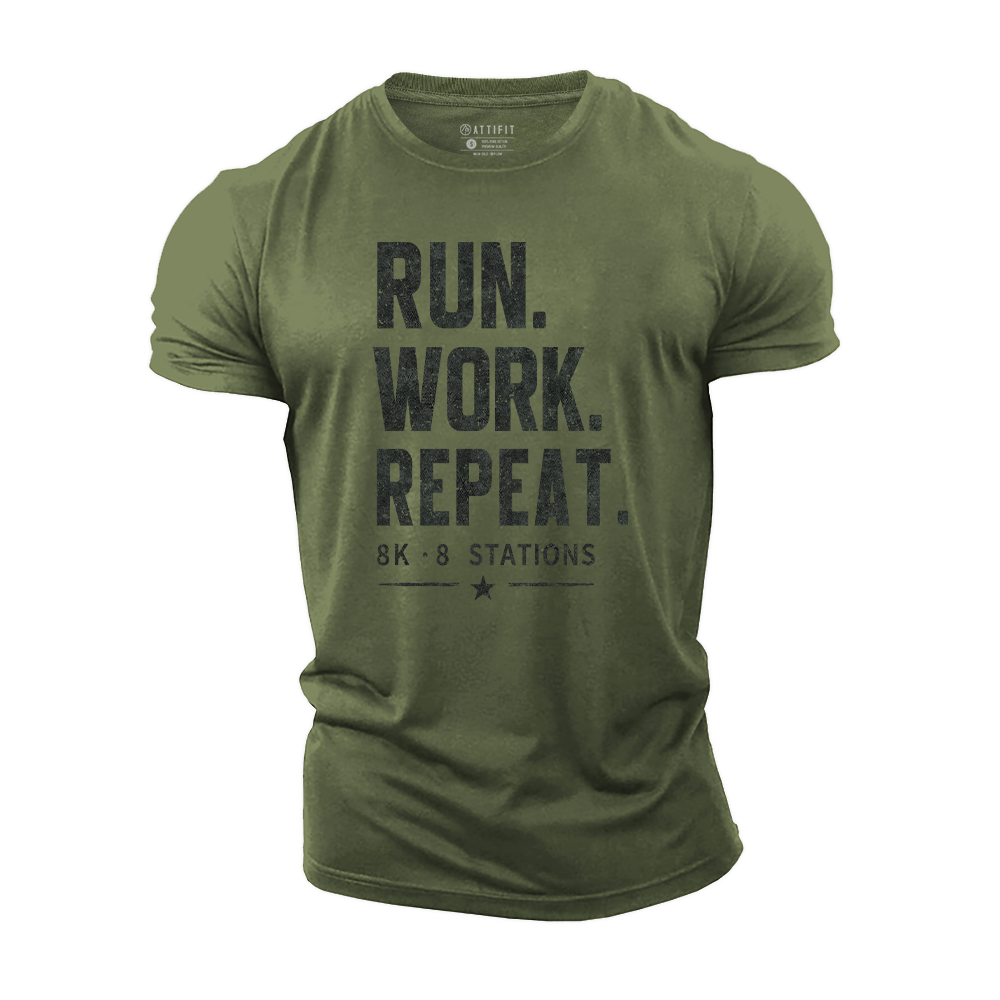 Run Work Repeat Cotton T-Shirt