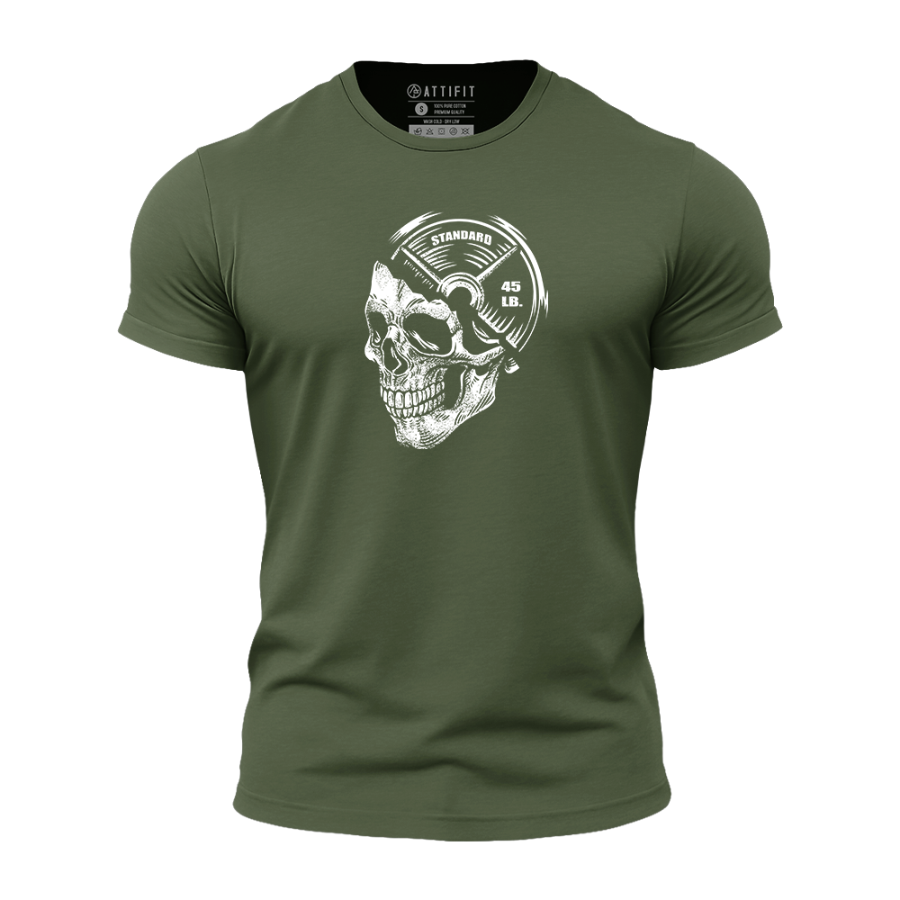 Dumbbell Skull Athletic Quick-Dry T-Shirt